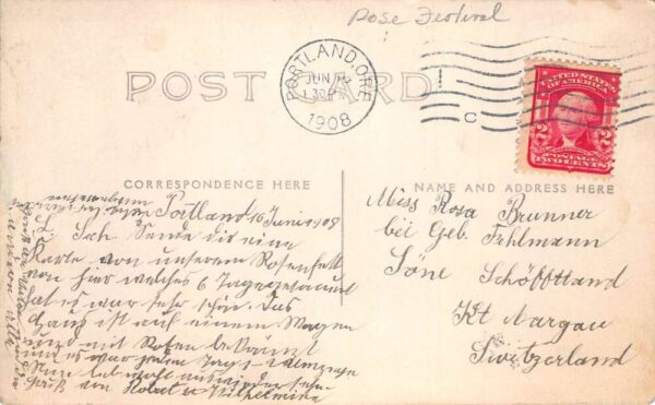 Portland Oregon 1908 Rose Festival Parade Real Photo Vintage Postcard AA99293 - Image 2