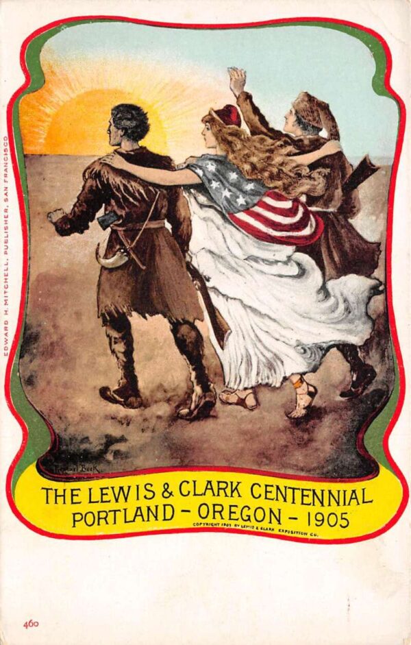 Portland Oregon Lewis and Clark Centennial Lady Columbia Postcard AA99303