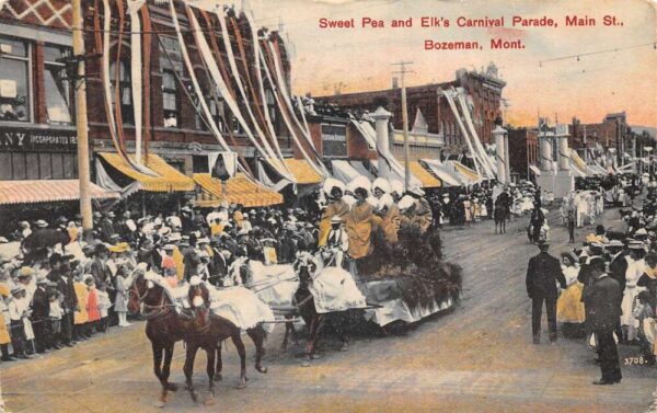 Bozeman Montana Sweet Pea Elks Carnival Parade Vintage Postcard AA99306