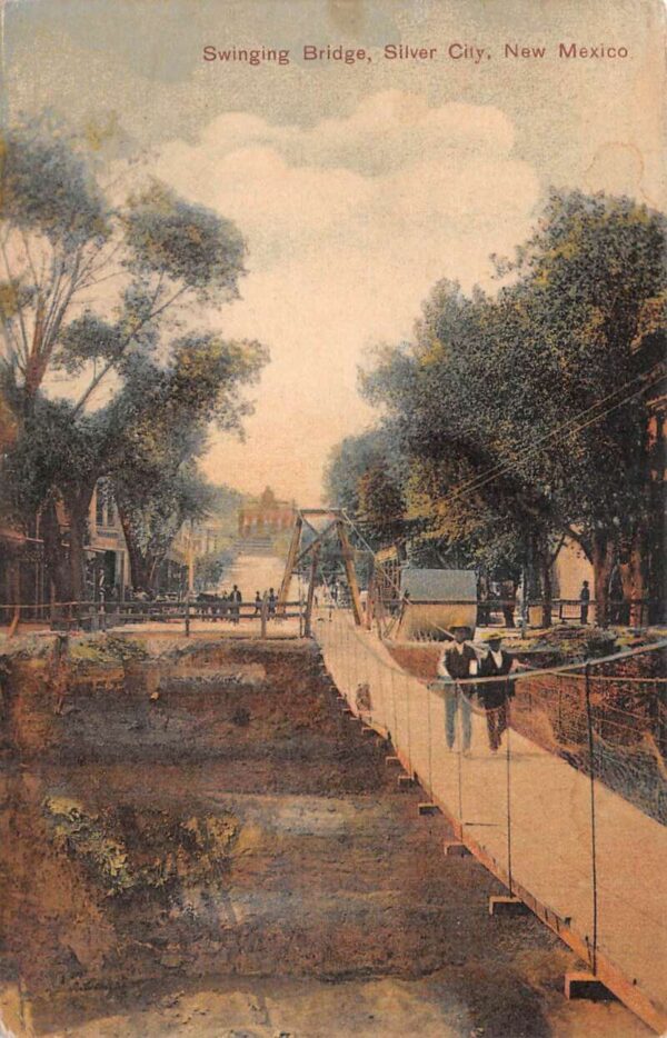 Silver City New Mexico Swinging Bridge Vintage Postcard AA99324