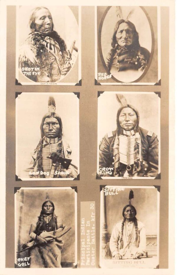 Little Bigborn Montana Custer Battle Indian Native Americans RPPC AA99465