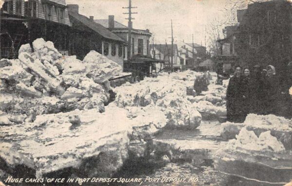 Port Deposit Maryland Main Street Ice Gorge Vintage Postcard AA99469