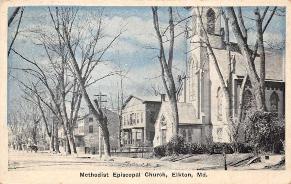 Elkton Maryland Methodist Episcopal Church Vintage Postcard AA99480
