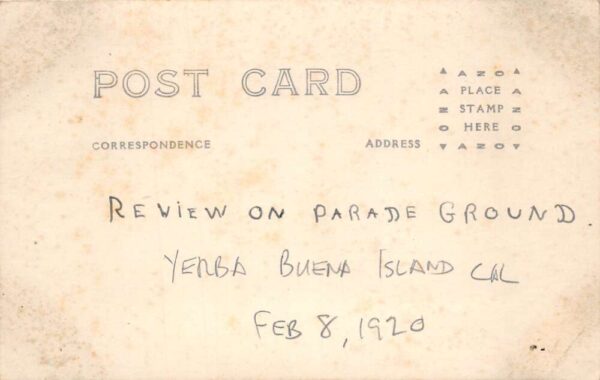Yerba Buena Island California Review on Parade Ground Real Photo PC AA99487 - Image 2