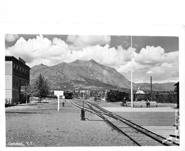 Carcross Yukon Territory Canada Train Arriving at Station Real Photo PC AA99498