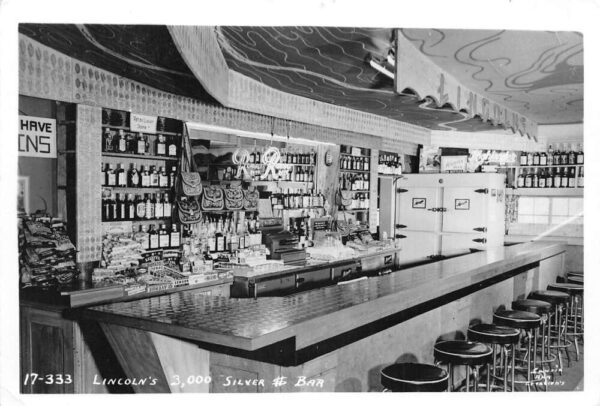 Alberton Montana Lincolns 3000 Silver Dollar Bar Real Photo Postcard AA99507