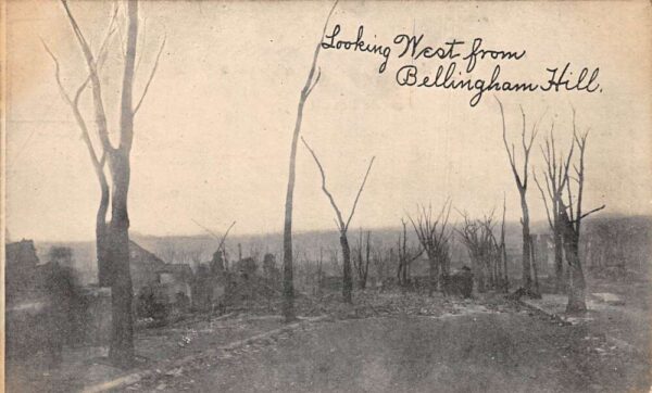 Chelsea Massachusetts Bellingham Hill Ruins Fire Disaster Postcard AA99514