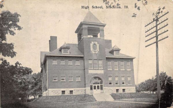 Stockton Illinois High School Vintage Postcard AA99516