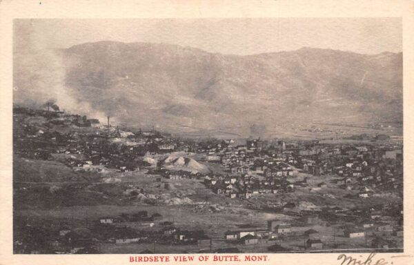 Butte Montana Birds Eye View Vintage Postcard AA99533