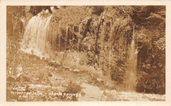 Shasta Springs California Mossbrae Falls Real Photo Vintage Postcard AA99558