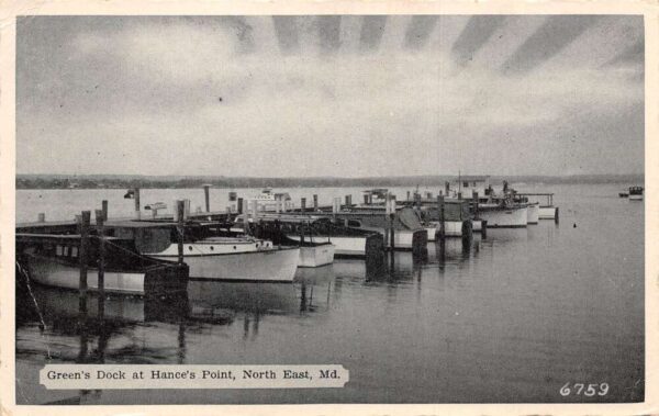North East Maryland Green's Dock Hance's Point Pier Postcard AA99586