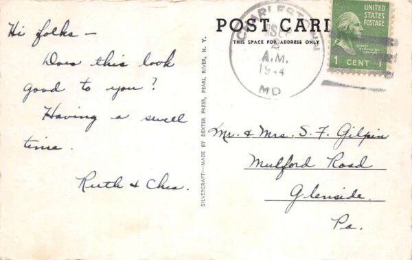North East Maryland Green's Dock Hance's Point Pier Postcard AA99586 - Image 2