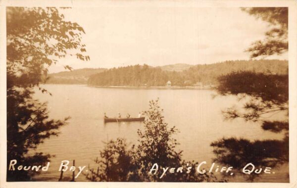 Ayers Cliff Quebec Canada Round Bay Row Boat Real Photo Postcard AA99592