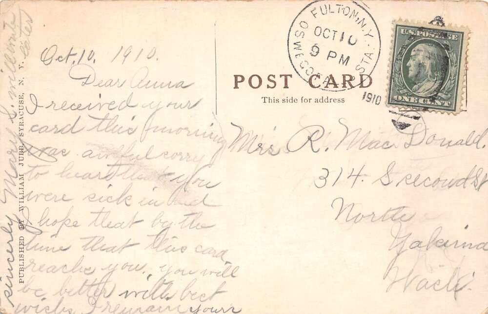 Fulton New York Pathfinder Boat Club House Vintage Postcard AA99594 - Image 2