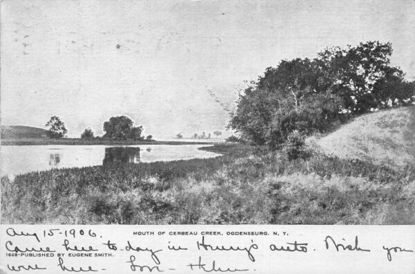 Ogdensburg New York Mouth of Cerbeau Creek Scenic View Vintage Postcard AA99595