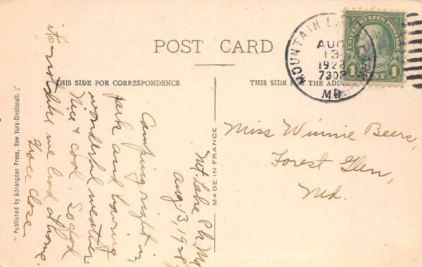 Mt Lake Park Maryland Allegeny Mountains Scenic View Vintage Postcard AA99600 - Image 2