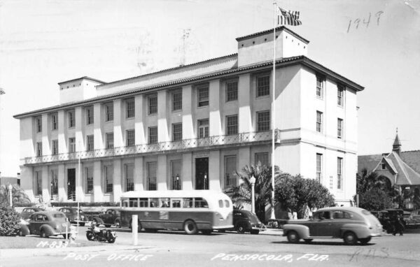 Penscacola Florida Post Office Real Photo Vintage Postcard AA99603