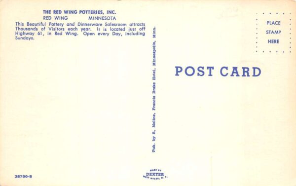Red Wing Minnesota Red Wing Potteries Store Vintage Postcard AA99618 - Image 2