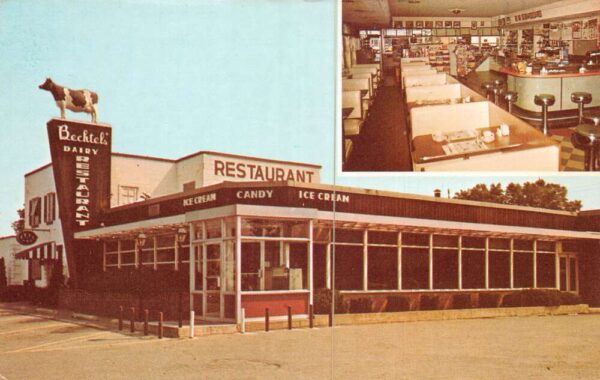 Lewisburg Pennsylvania Bechtel's Restaurant and Dairy Vintage Postcard AA99630