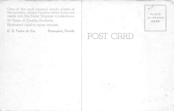 Davenport Florida Taylors Tropical Sweets Candy Store Vintage Postcard AA99632 - Image 2