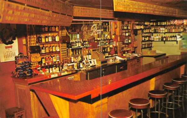 Alberton Montana Lincoln's 5000 Silver Dollar Bar Interior Postcard AA99639