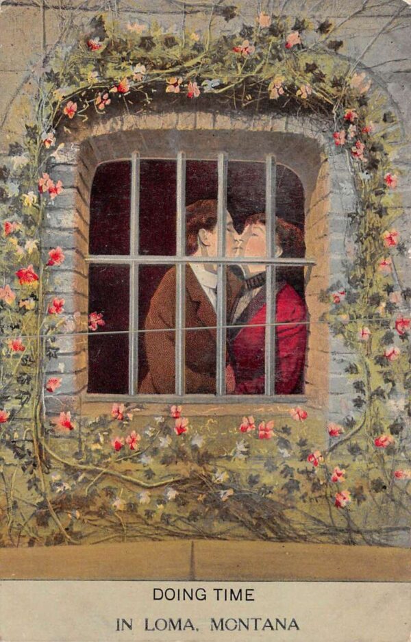 Loma Montana Romance Greetings Kissing in Prison Vintage Postcard AA99640
