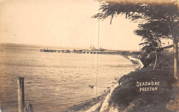 Preston Massachusetts ? Seashore Steamer Ships at Pier Real Photo PC AA99706