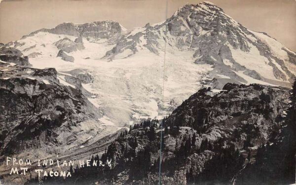 Mount Tacoma Washington From Indian Henry Real Photo Vintage Postcard AA99707