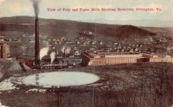 Covington Virginia Pulp and Paper Mills Reservoir Vintage Postcard AA99708