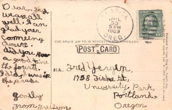 Seaside Oregon Beach Scene and Pier Children Vintage Postcard AA99728 - Image 2