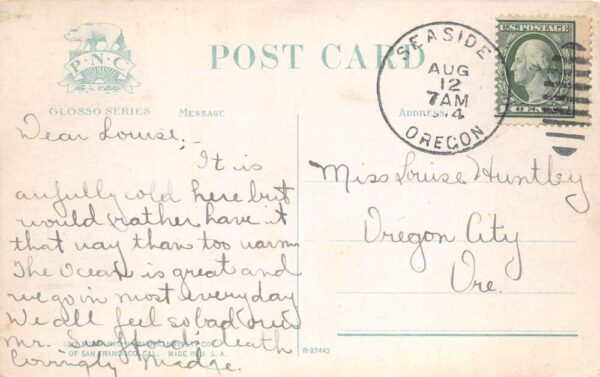 Seaside Oregon Hotel Moore from the Pier Vintage Postcard AA99729 - Image 2