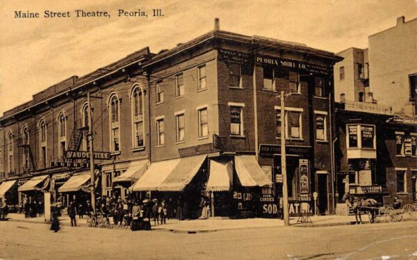 Peoria Illinois Vaudeville Maine Street Theatre Vintage Postcard AA99740