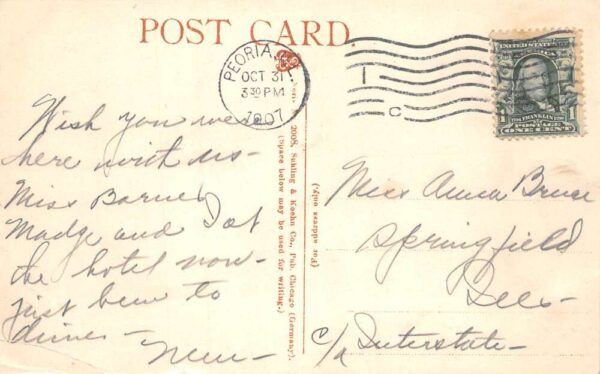 Peoria Illinois Vaudeville Maine Street Theatre Vintage Postcard AA99740 - Image 2