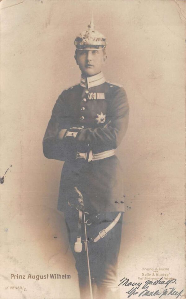 Prince August Wilhelm Germany Military Uniform Real Photo Postcard AA99742