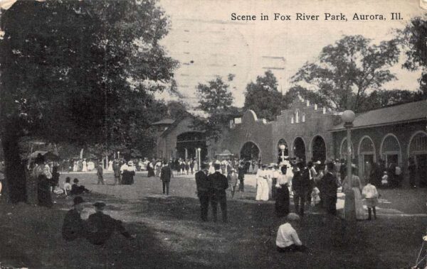 Aurora Illinois Fox River Park Vintage Postcard AA99747