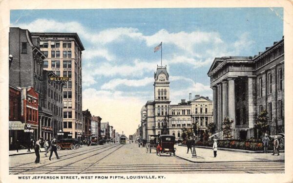 Louisville Kentucky West Jefferson Street Vintage Postcard AA99751
