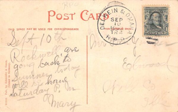 West Union Iowa Vine Street Vintage Postcard AA99752 - Image 2