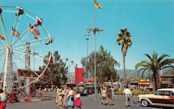Pomona California Los Angeles County Fair Fun Zone Ferris Wheel Postcard AA99758