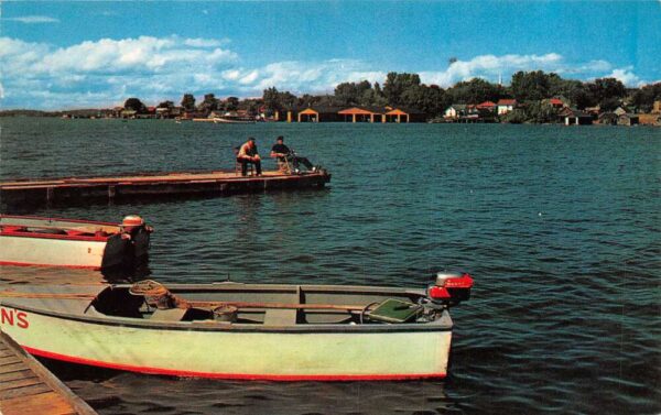 Clayton New York French Creek Bay Boats at Pier Vintage Postcard AA99760