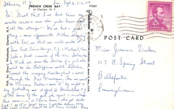 Clayton New York French Creek Bay Boats at Pier Vintage Postcard AA99760 - Image 2