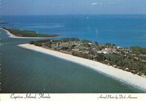 Captiva Island Florida Aerial View Red Fish Pass Vintage Postcard AA99768