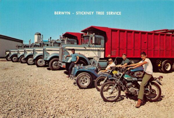 Orland Park Illinois Berwyn Stickney Tree Service Motorcycles Postcard AA99769
