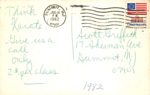 Livingston New Jersey Isshin Kempo Karate Kung Fu Vintage Postcard AA99777 - Image 2