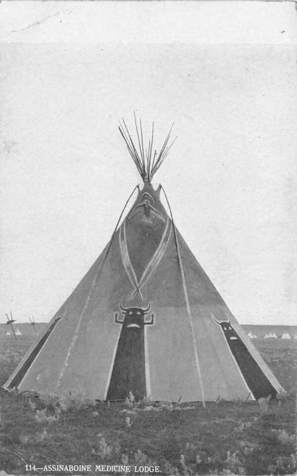 Assinaboine Medicine Lodge Native American Indian Vintage Postcard AA99785