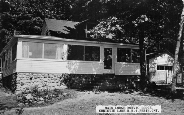Perth Ontario Canada Christie Lake Norvic Lodge Real Photo Postcard AA99796
