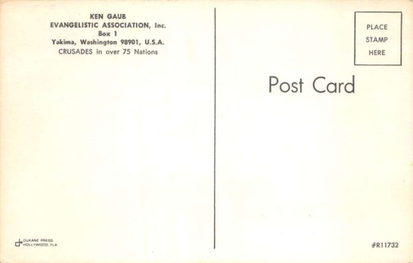 Yakima Washington Ken Gaub Evangelistic Association Gospel Bus Postcard AA99814 - Image 2