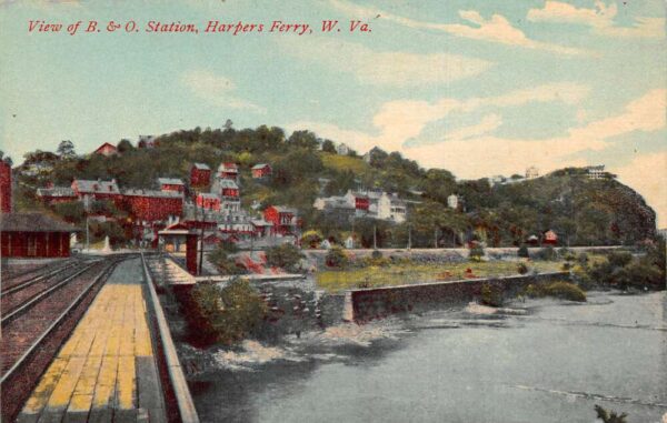 Harpers Ferry West Virginia Baltimore Ohio Train Station Scenic View PC AA99833