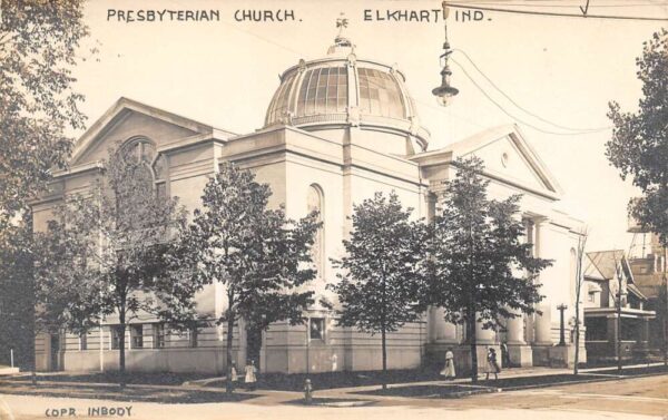 Elkhart Indiana Presbyterian Church Real Photo Vintage Postcard AA99835
