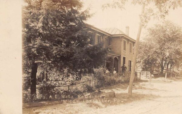 Middle Lancaster Pennsylvania Mrs AE Metz Residence Real Photo Postcard AA99849