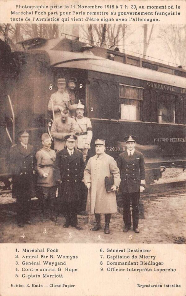 WW1 French German Peace Meeting Armistice Military Postcard AA99856